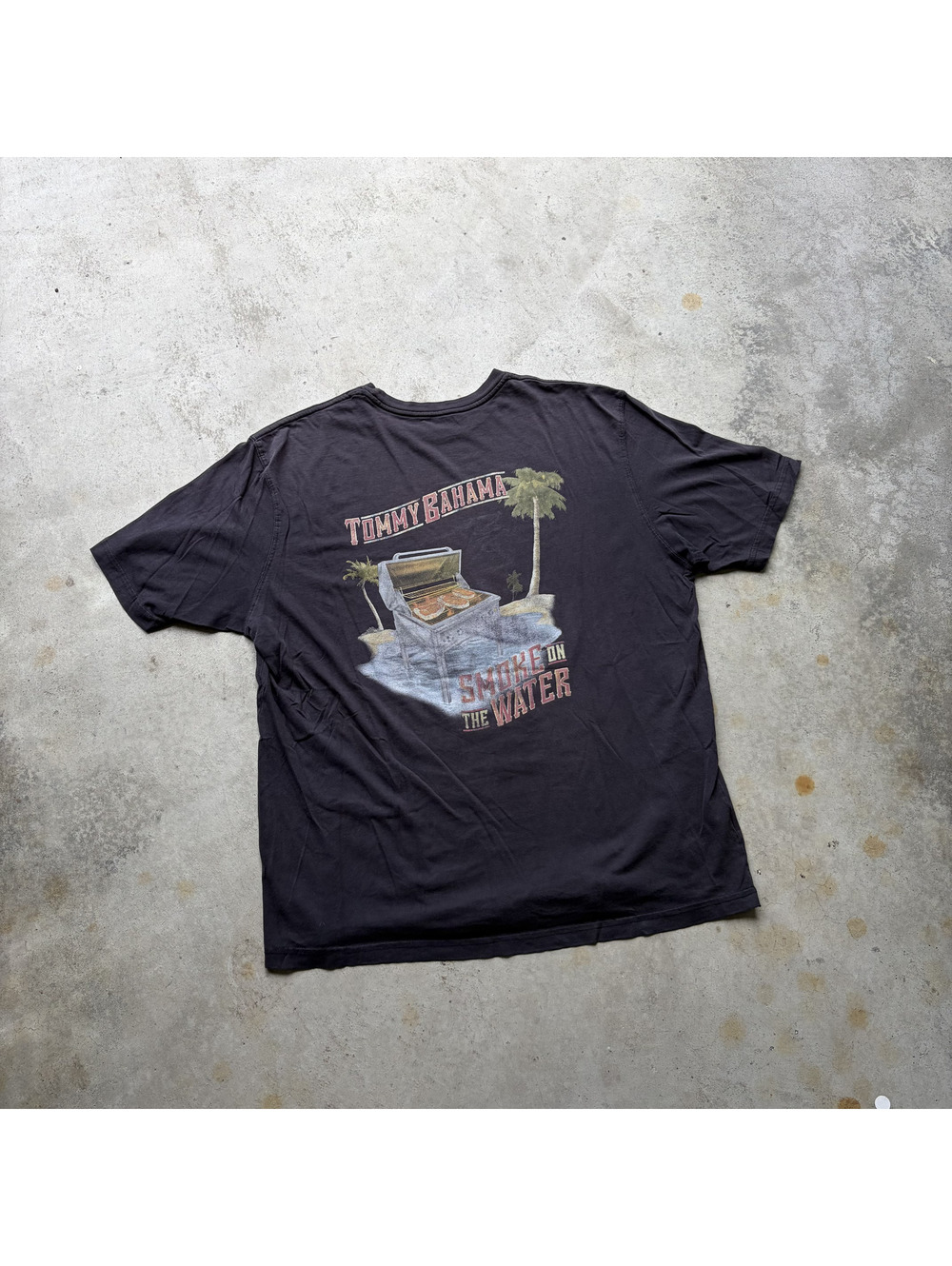 Tommy Bahama Smoke on the Water Graphic T-Shirt Black Size L